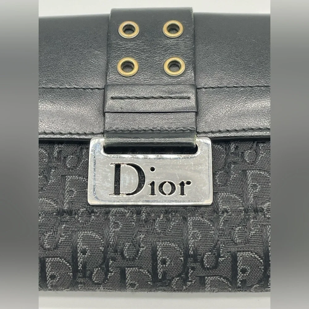 Dior Vintage Monogram Galliano Riveted Double-Sided Long Wallet